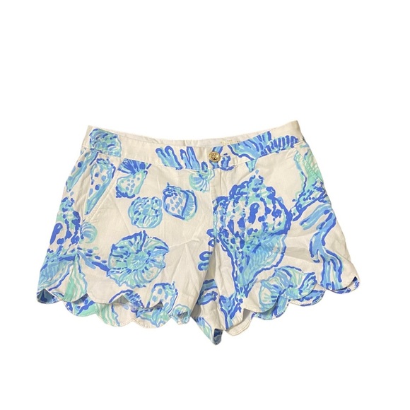 Lily Pulitzer Buttercup shorts with scalloped hem - Picture 1 of 8